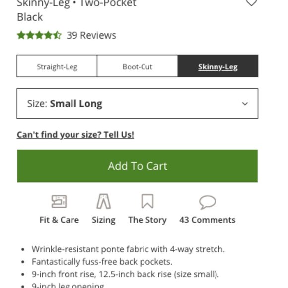 Betabrand Dress Pant Yoga Skinny Two-Pocket Black Small Long - Picture 8 of 8